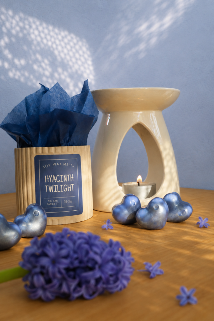 Hyacinth Twilight handmade soy wax melts with hyacinth and deep floral scent