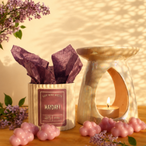 Mayday handmade soy wax melts with lilac and green leaves scent